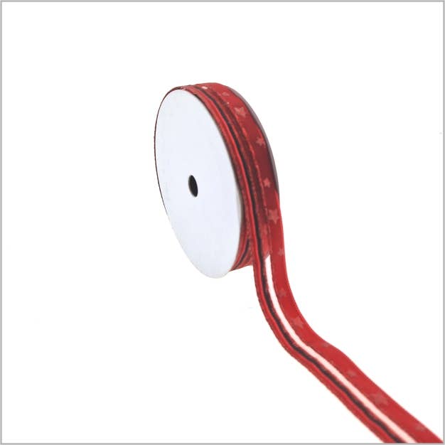 Weihnachtsband - metallisches Rot - Polysatin - 15 mm x 5 Meter für den Großhandel von Mini Art Products