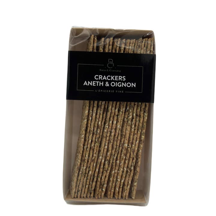 Cracker all'Aneto e Cipolla - 130 g - (formato allungato) per la vendita all'ingrosso da parte di Baron & Chassaing