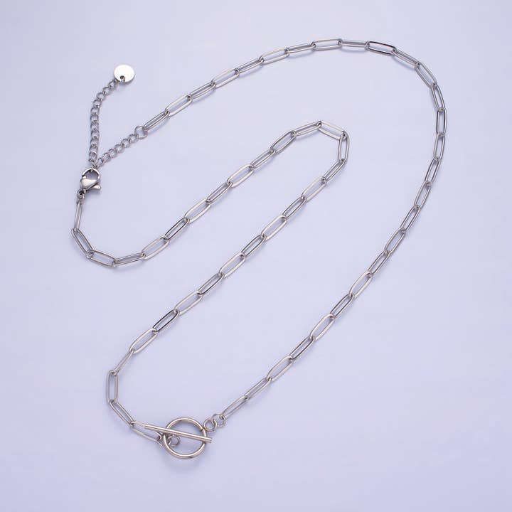 Aim Eternal - Wholesale Link & Chain Necklace - 14K Gold Filled Toggle Clasps Paperclip Chain 19in Necklace