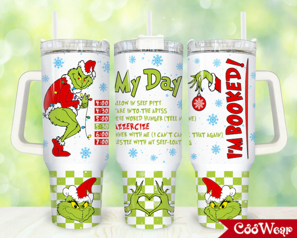 JAC Wholesale – Engroshandel Thermokop – Grinch My Day 40 oz tumbler med håndtag0