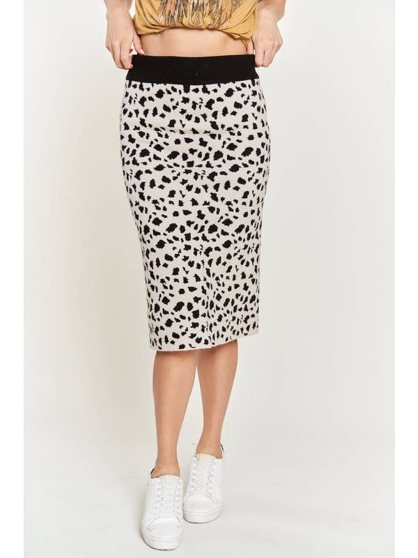 JADE BY JANE - Wholesale Skirt - Women's - ANIMAL PRINT SWEATER SKIRTS