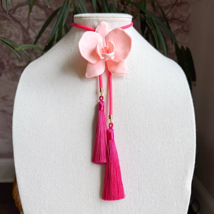 Orchid Bolo Blush Pink with Neon Pink & Fuchsia for wholesale by Rahya Jewelry Design