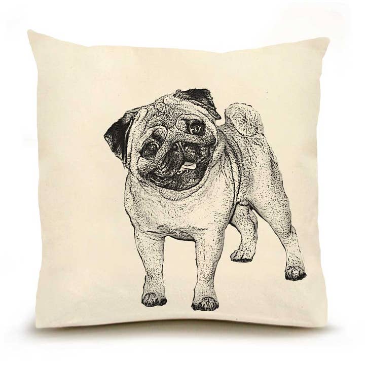 Eric & Christopher - Wholesale Throw/Decorative Pillow - Pug 2 Large Pillow