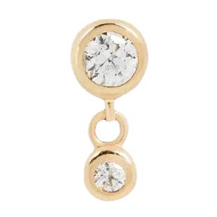 Sutton – 14K Gold CZ Dangle Threadless End for wholesale by Piercing-zone
