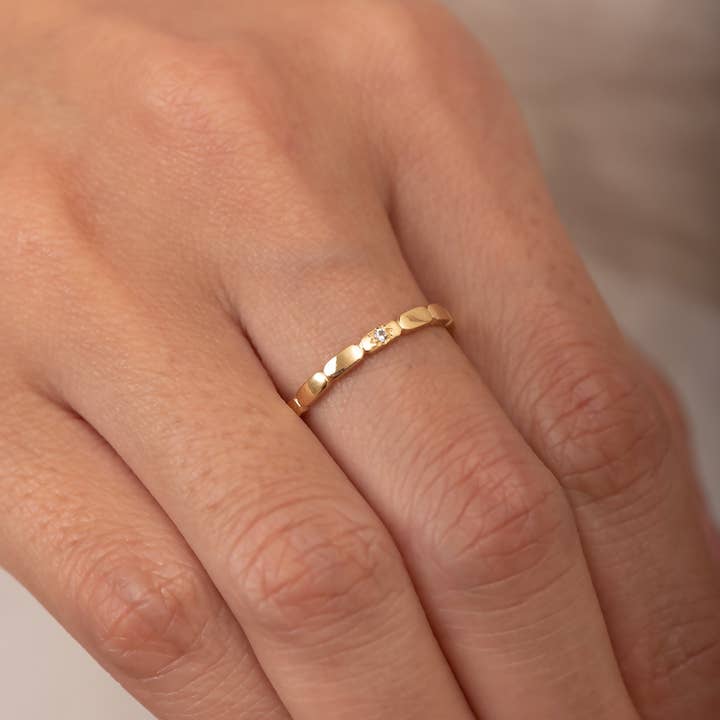 Minette - Wholesale Band/Stacked Ring - Edith White Topaz Band1