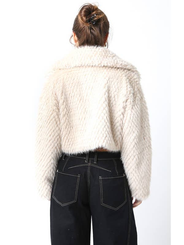 Olivaceous - Wholesale Jacket - Women's - Lexi Faux Fur Crop Jacket11