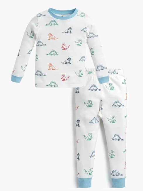 Børn & Tumling To-delt Pyjamassæt_Primary Dinos for engroshandel hos Monica + Andy
