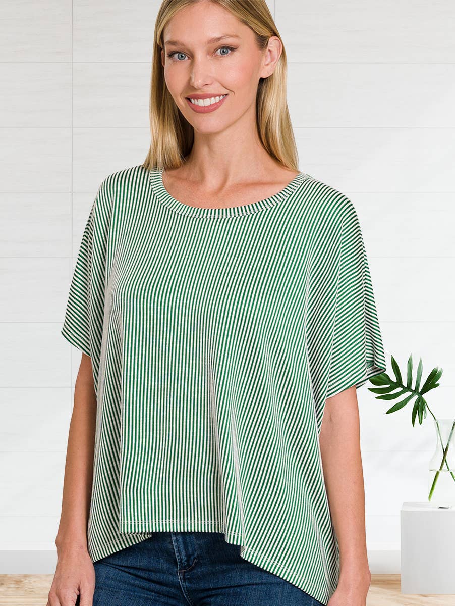 42POPS - Wholesale Knit Top - Women's - `.Cord Rib Pin-striped Oversized Top3