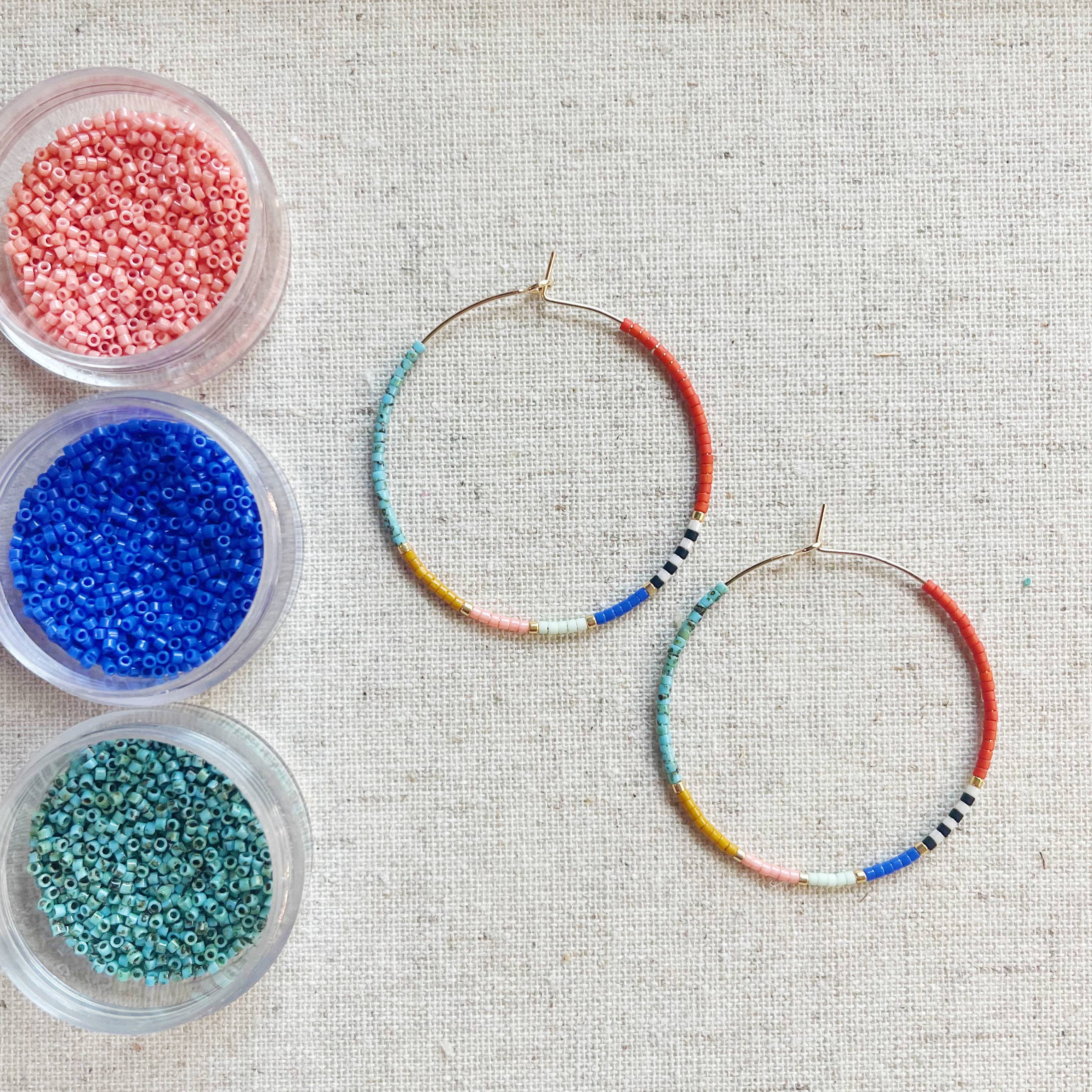 Girls Day Out by Amy Houston - Wholesale Hoop Earrings - Amalfi // gold filled  miyuki glass beaded hoops 1