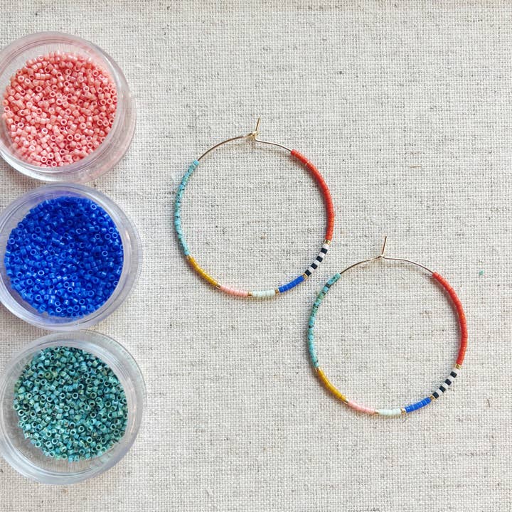 Girls Day Out by Amy Houston - Wholesale Hoop Earrings - Amalfi // gold filled miyuki glass beaded hoops 1