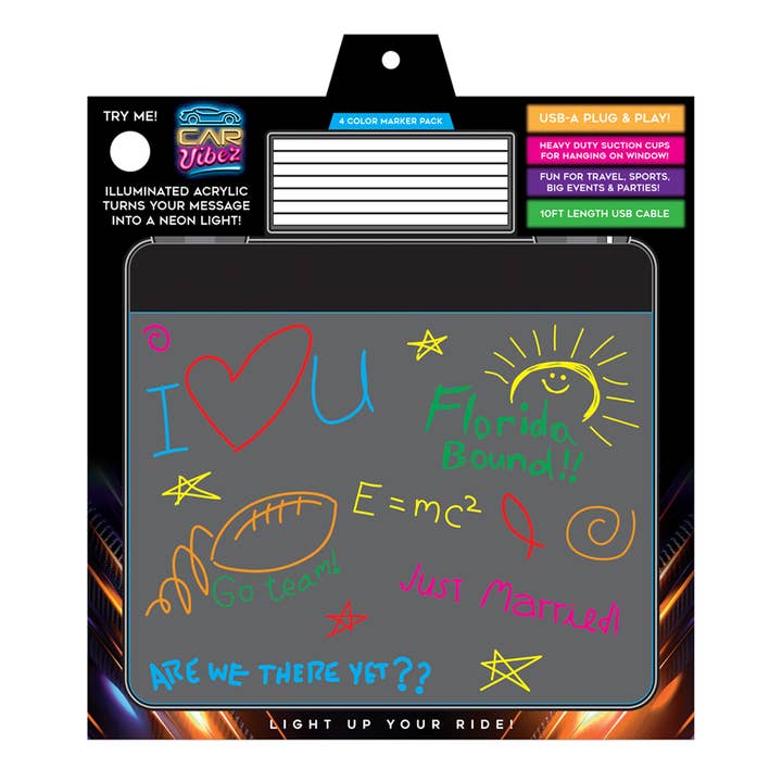 Novelty Brands - Wholesale Whiteboard/Dry-Erase Board - Dry Erase Illuminated Glow Board with Markers- 6/Display