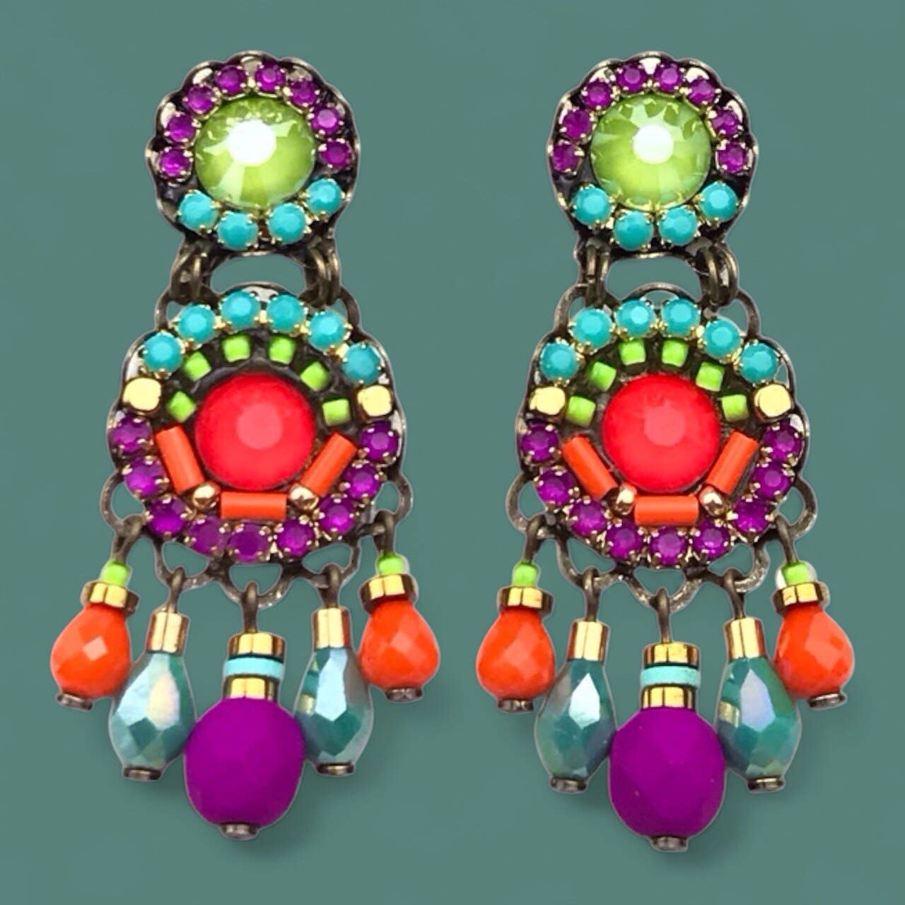 melizijewelry - Wholesale Dangle Earrings - Handmade crystal earrings Fluor World INCA2