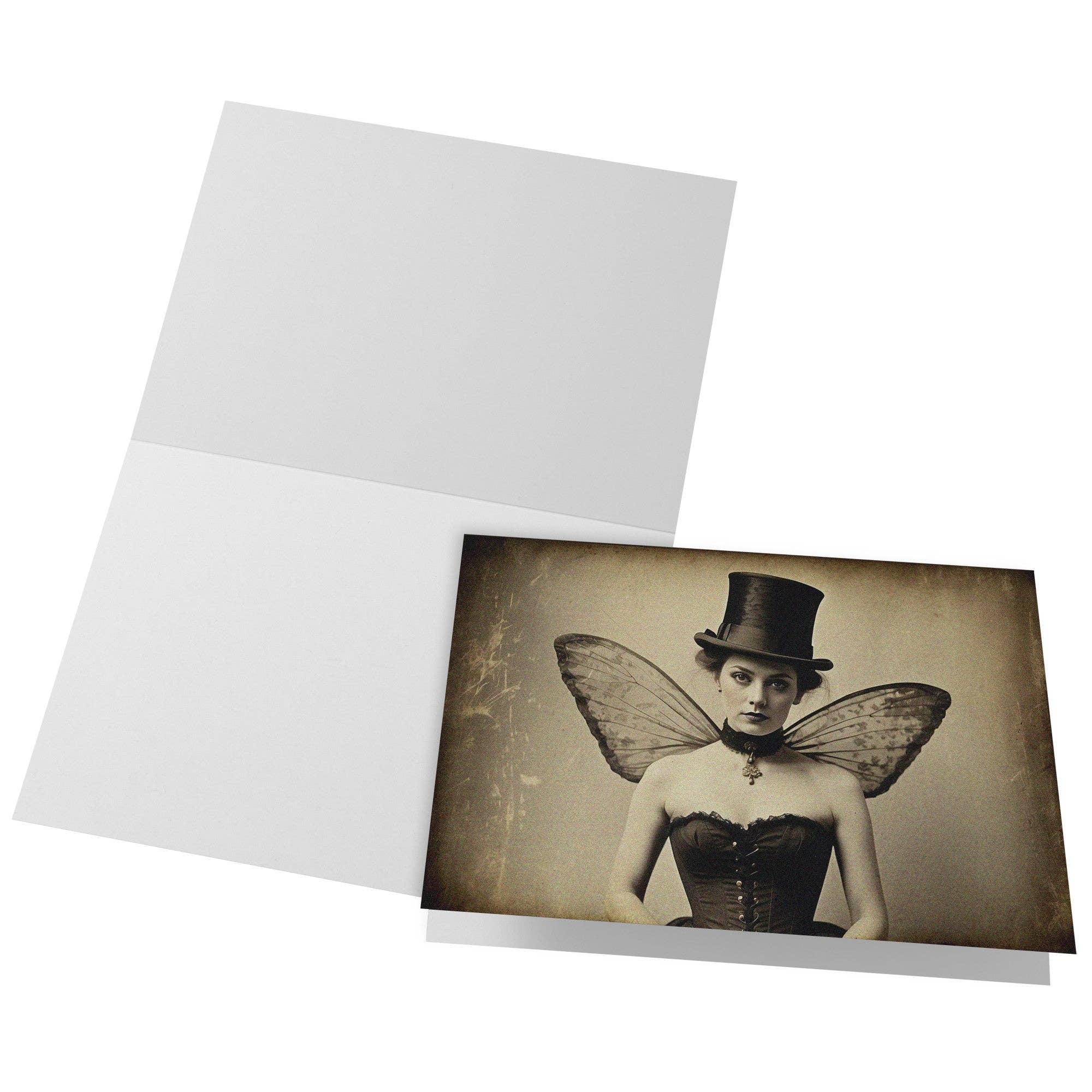 Ebon et Noir LLC - Venta al por mayor Tarjetas de felicitación - Mujer victoriana con alas de duendecillo, juego de tarjetas de felicitación de Halloween, con sobres blancos, 5 x 7 pulgadas6
