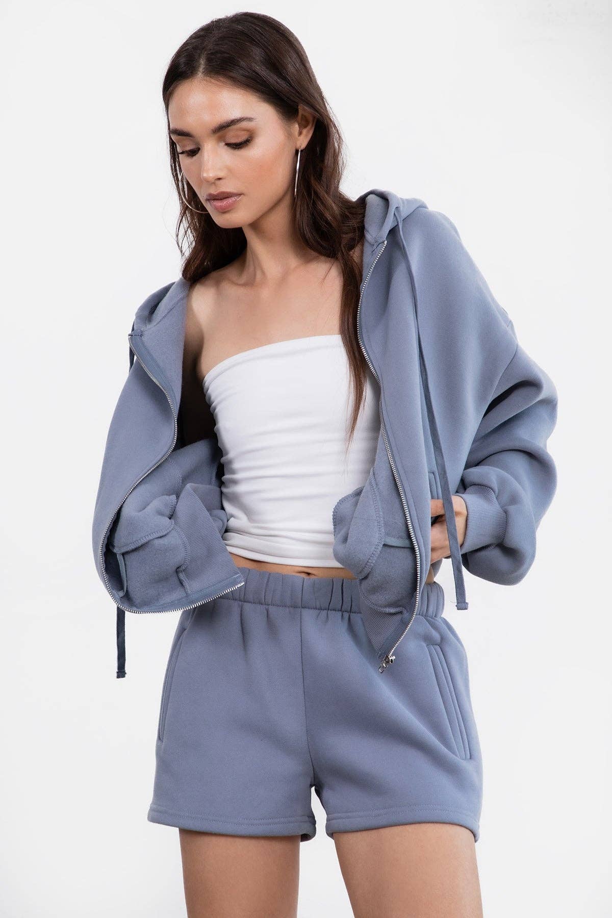 TICTOC - Wholesale Lounge Shorts - Women's - MOMO Plush Fleece Lounge High Waist Fleece Shorts20