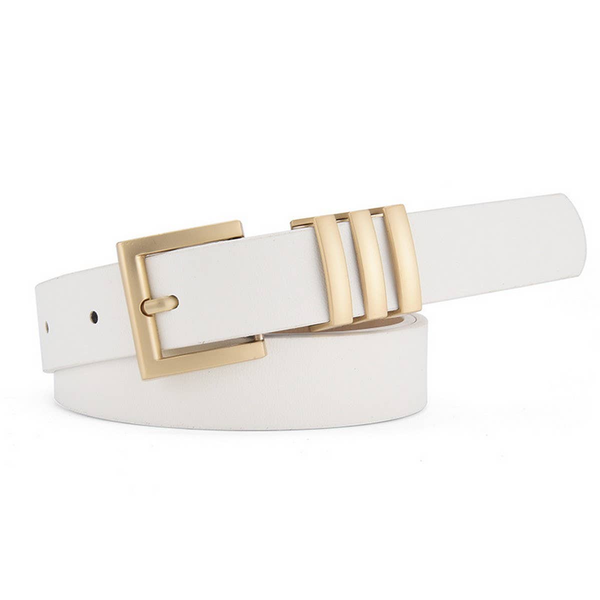 ACCITY - Wholesale Belt - Women's - MATTE KOREAN-STYLE METAL SQUARE BUCKLE BELT_CWASC058020
