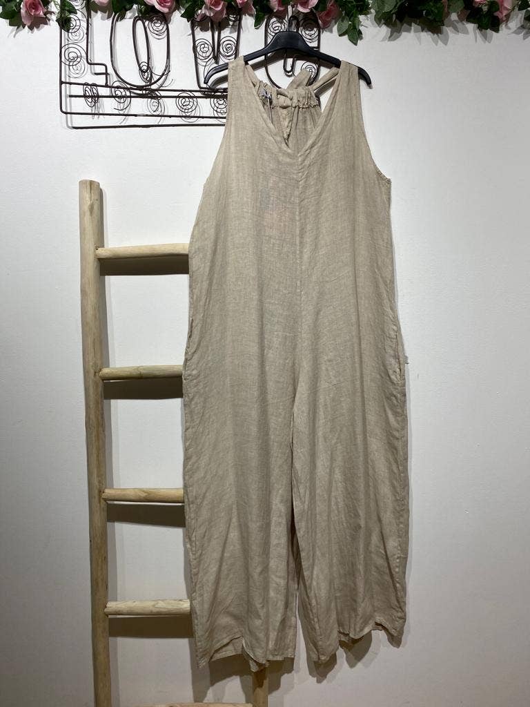 la maison des fibres naturelles – wholesale Jumpsuit – Women's – Sleeveless jumpsuit in 100% linen 620145