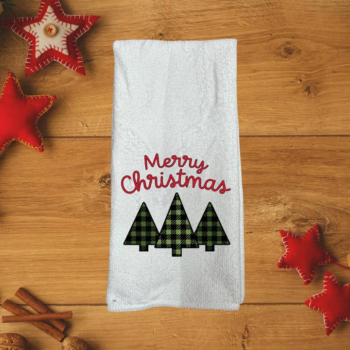 Frohe Weihnachten Küchenhandtuch für den Großhandel von Cacciatore’s Corner
