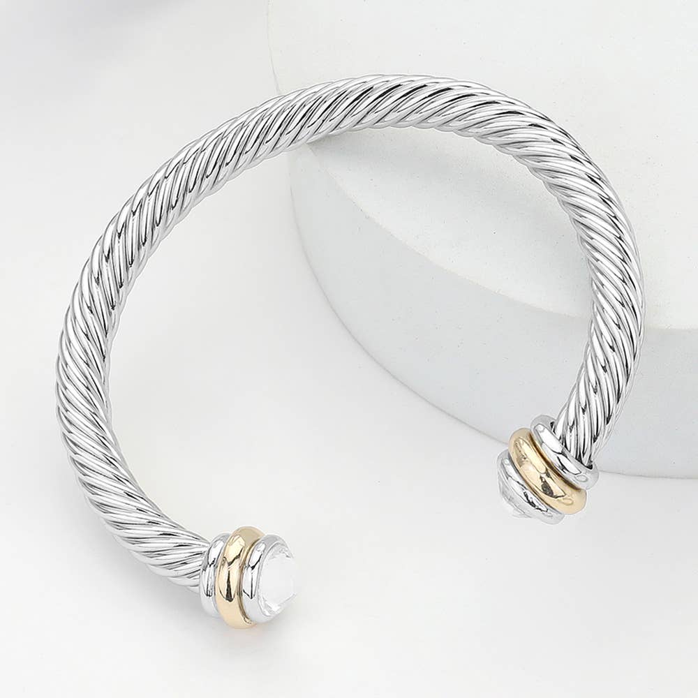 Sensibling Corp. - Wholesale Cuff Bracelet - Stone Tip Twisted Rope Cuff Bracelet
0