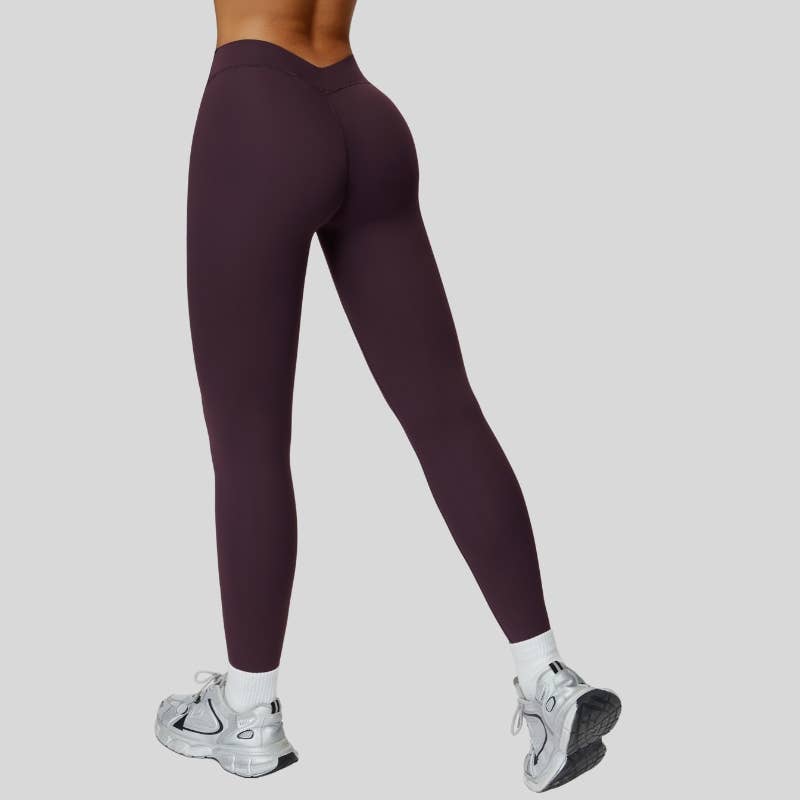 WONDERXFANS - Wholesale Athletic/Lounge Leggings - Women's - High-waisted V-neck leggings at the back5