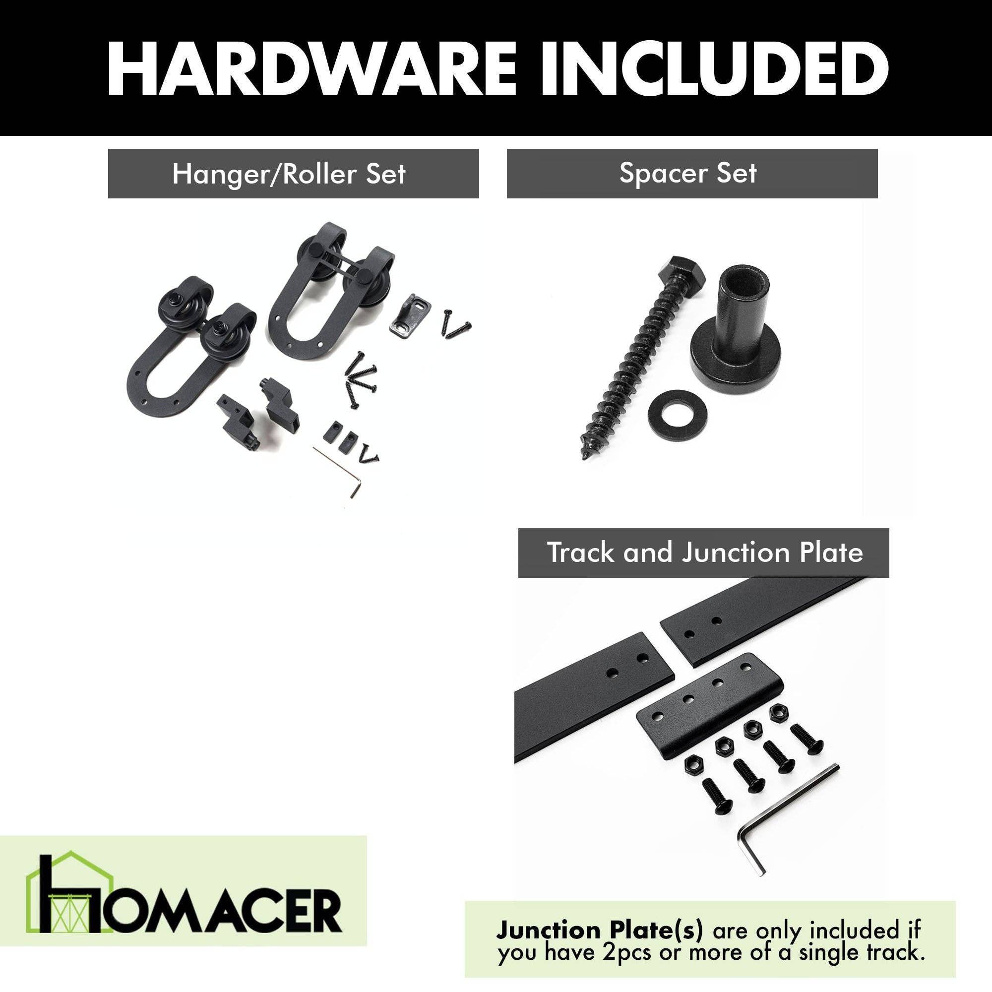 Homacer INC - Wholesale Knob/Pull - Mini Non-Bypass Sliding Barn Door Hardware Kit - Horseshoe6