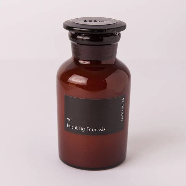 Amber Lab Jar Candle - Burnt Fig & Cassis for wholesale by R2 Designs