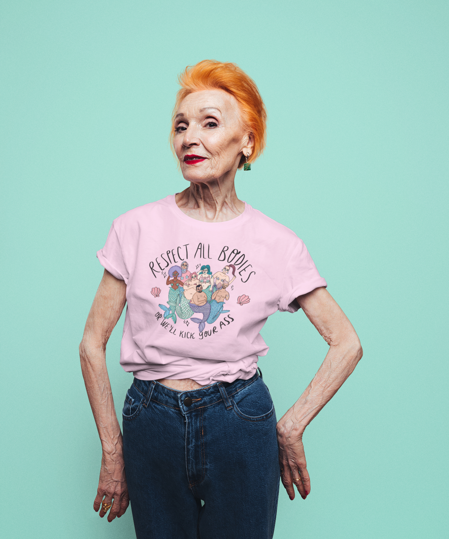 Chiaralascura – wholesale T-shirts med screentryck – Dam – Unisex t-shirt i ekologisk bomull med Body Positive sjöjungfruar24