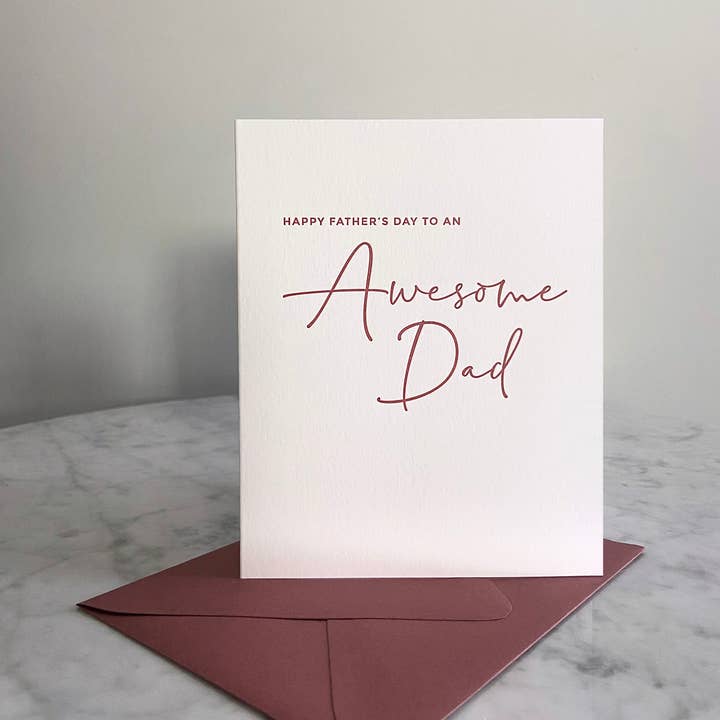 Missive - Wholesale Father's Day Card - Awesome Dad Letterpress Father's Day Card2