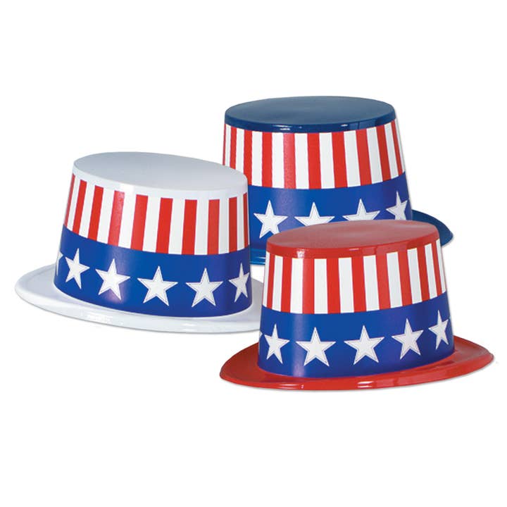 Plastic Toppers w/Patriotic Band, 25 per box, OSFM for wholesale by Beistle