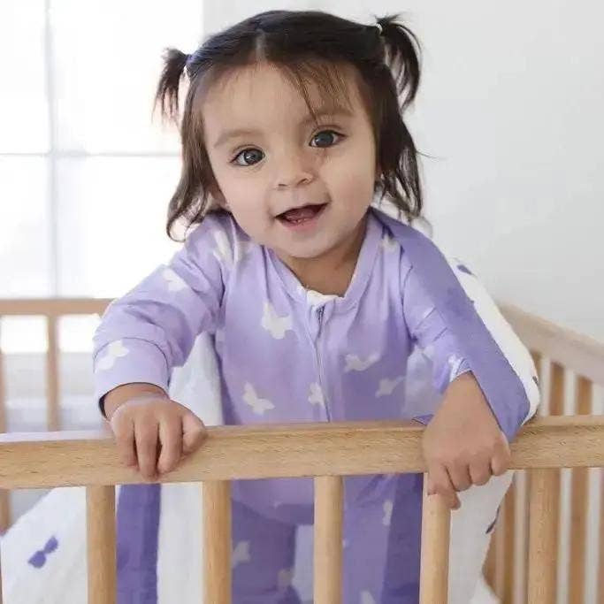 Snuggle Buds - Wholesale Clothing Set - Baby - Newborn Bundle: Lilac Flutter Blanket + Zipped Onesie (Newborn Set)2