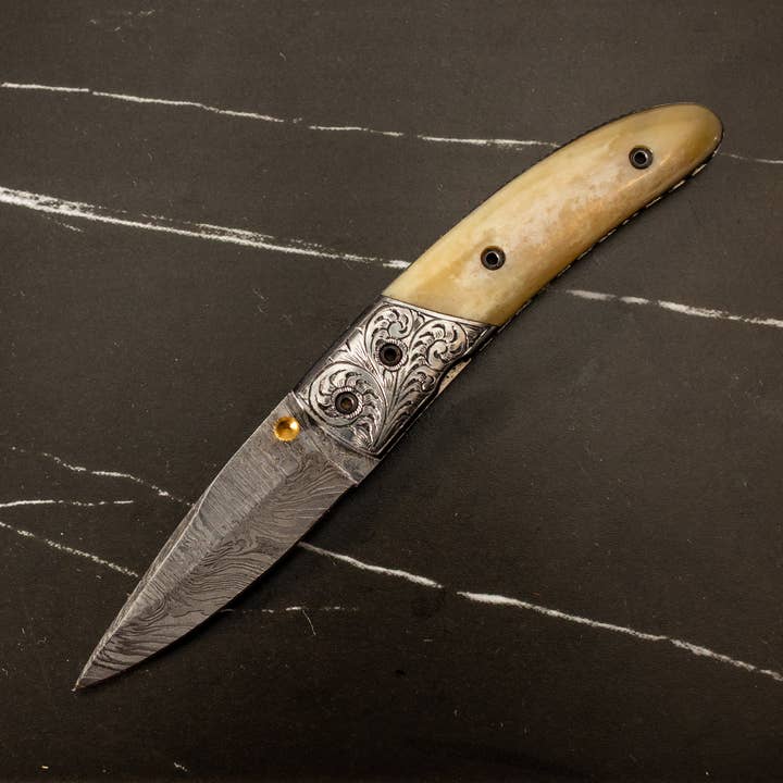 HTK39 - WE3 - Engraved Bone Folder for wholesale by HomeTown Knives.