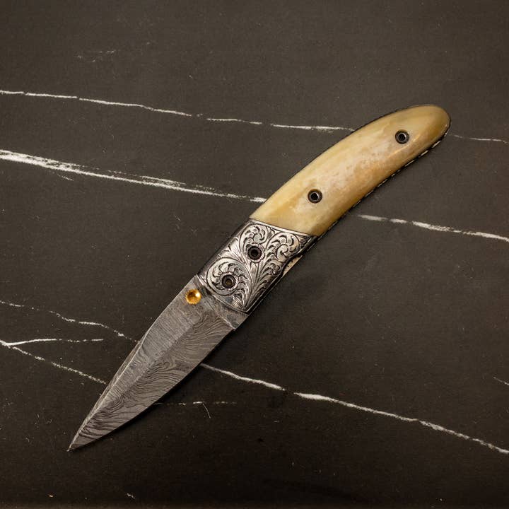 HTK39 - WE3 - Engraved Bone Folder for wholesale by HomeTown Knives.