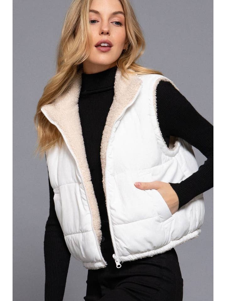 Vanilla Monkey - Wholesale Outerwear Vest - Women's - Reversible Fur Padding Vest7