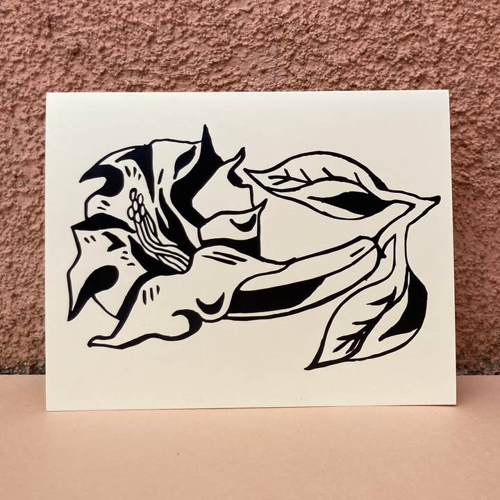 Notecard- Datura Flower for wholesale by Jenna Tomasello