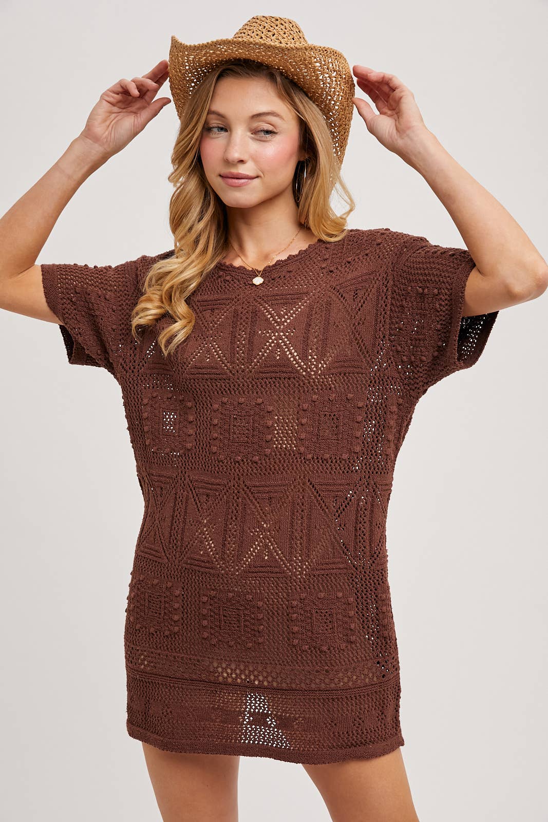 Bluivy - Vente Robe – femme - ROBE DROITE EN TRICOT AZTÈQUE1