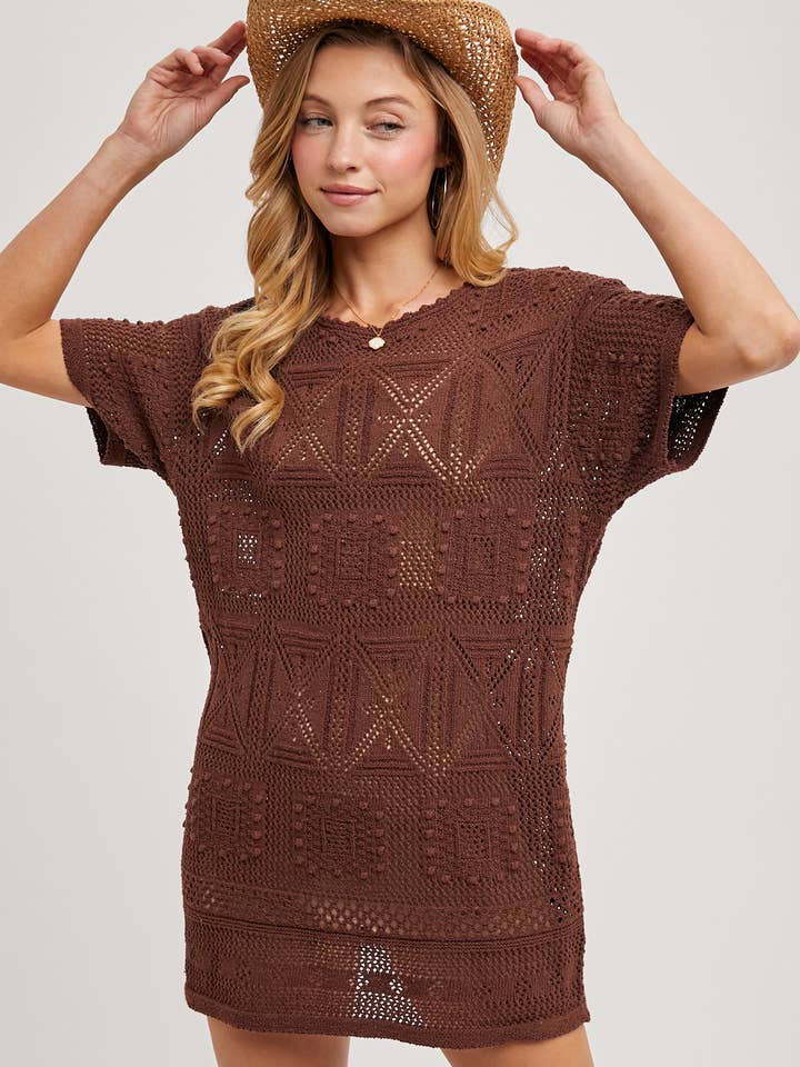 Bluivy - Vente Robe – femme - ROBE DROITE EN TRICOT AZTÈQUE1