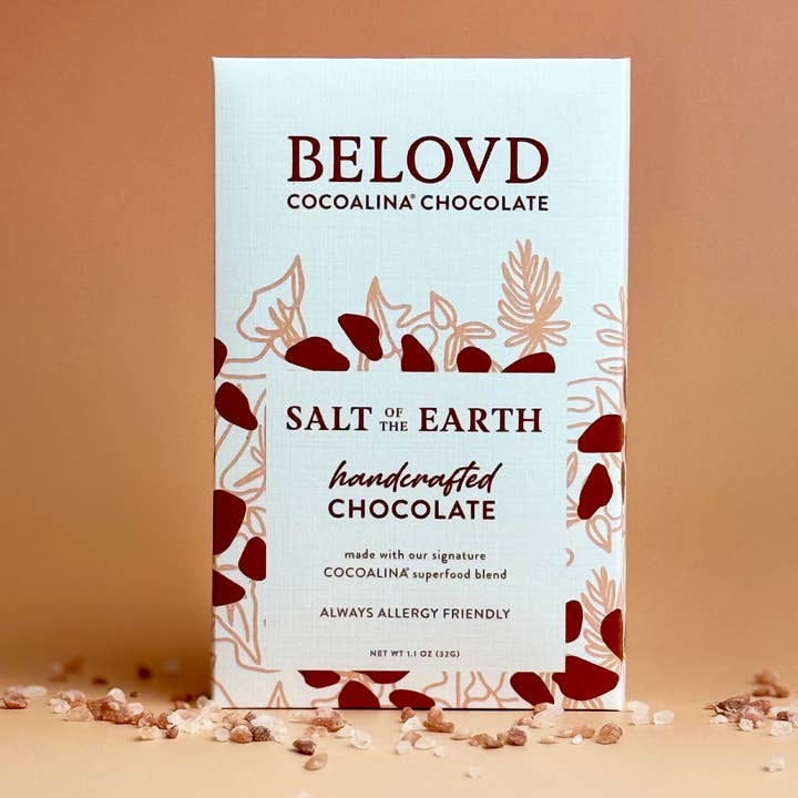 Salt of the Earth Cocoalina vegan, dark Chocolate Bar for wholesale by BELOVD chocolate