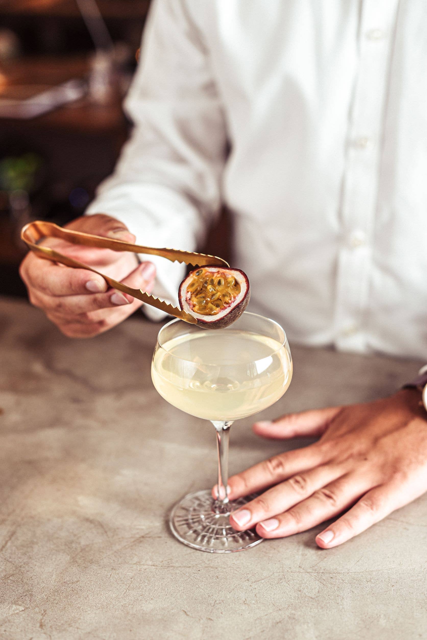 MXO Cocktails - Wholesale Cocktail Mix/Syrup - Cocktail in Cubi 5L, Pornstar Martini - Basil & Darjeeling1