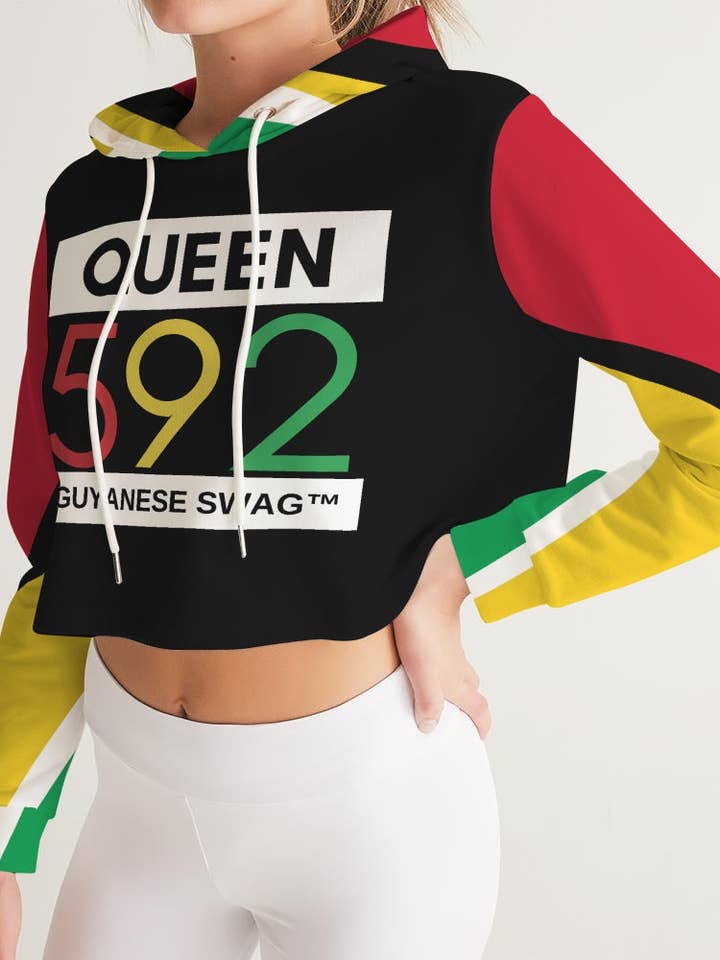 592 Queen Guyanese Swag Women's Cropped Hoodie for wholesale by Guyanese Swag