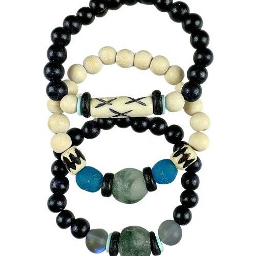 Twine & Twig – Conjunto de joias por atacado – Conjunto de Pulseiras Trio Stack | CFC + Panther Pride