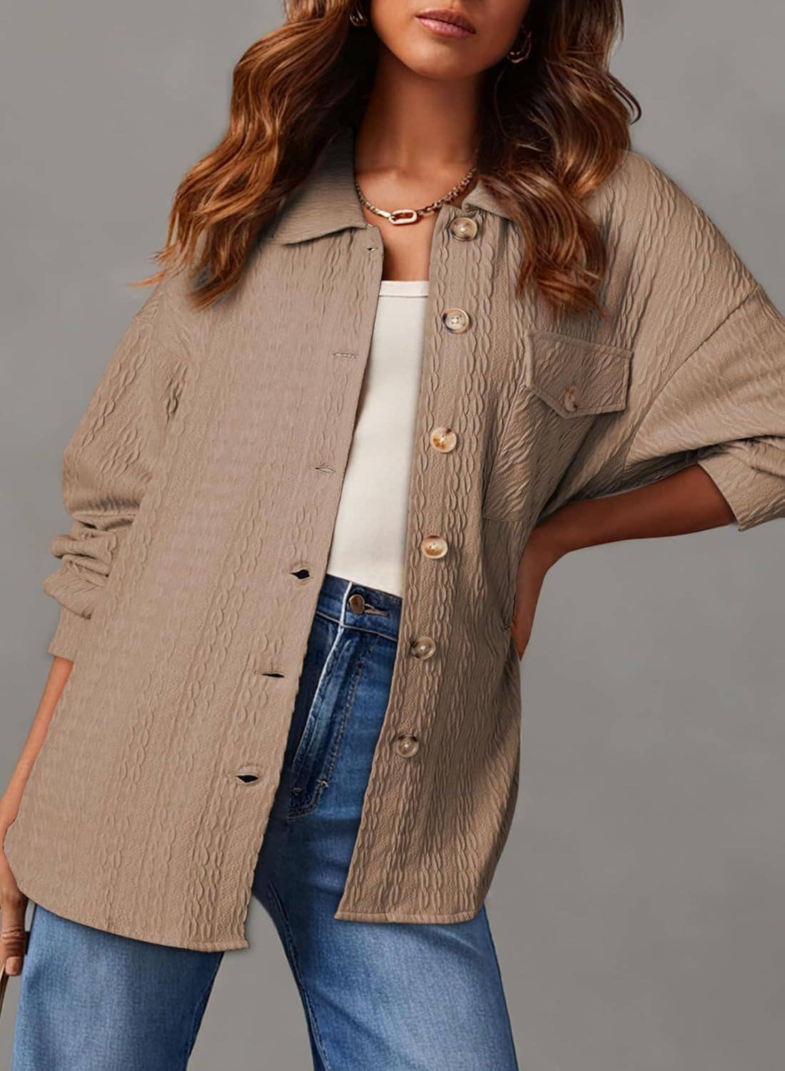Lily Clothing - Wholesale Button Down Shirt - Women's - EVERYTHING GOES WITH A LAPEL SHIRT TOP13