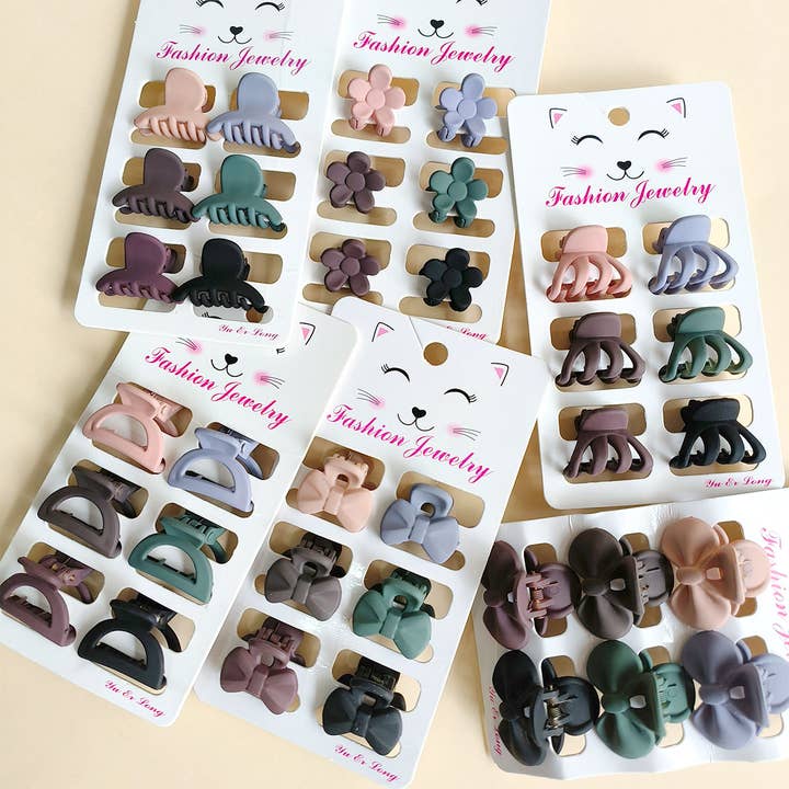 ACCITY - Wholesale Hair Clip - Women's - Set of 6 Small Claw Hair Clips, Simple & Chic_CWAHA038616