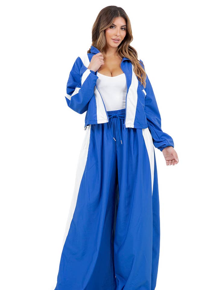 Blue WOMEN FASHION TWO PIECE OUTFITS PANT SET for wholesale on Faire1