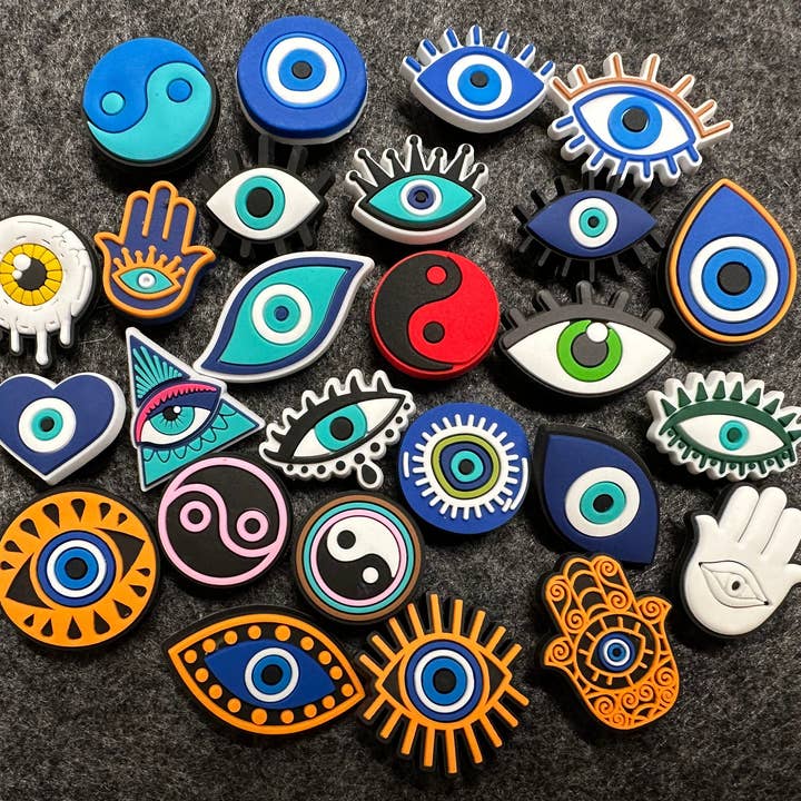 Evil Eye Tai Chi Yingyang Theme Shoe Charms for wholesale by JuliesDecal