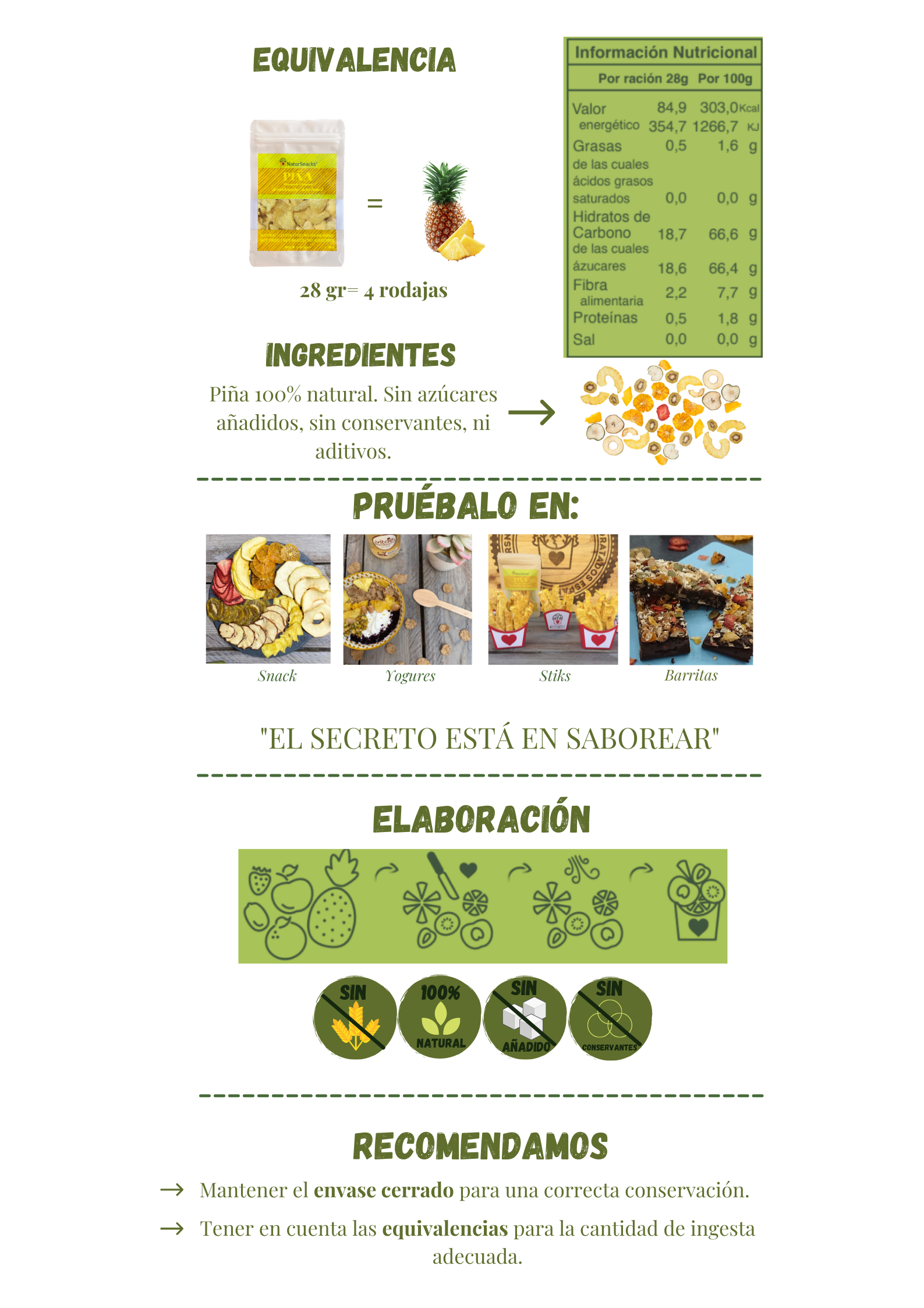 Natursnacks - Wholesale Dried/Dehydrated Fruit - Dried Pineapple 28 g1