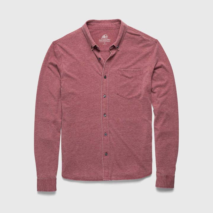 Chemise en tricot Anthony Burnout - Syrah rouge pour la vente par SURFSIDESUPPLY