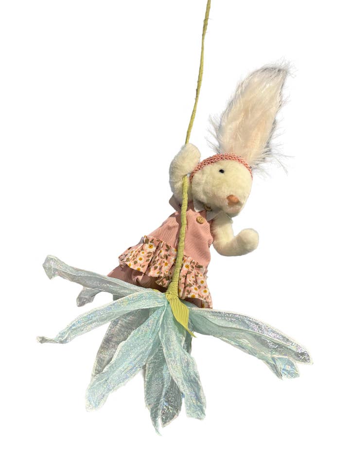 ER13058 Hanging Bunny on Daisy,20in-4/16p for wholesale by Green Import Enterprises