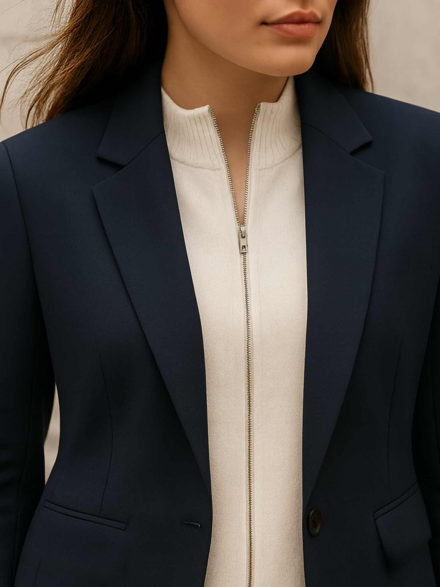 cream Kala Knit Versa Panel — Front Zip Knit Insert for wholesale on Faire0