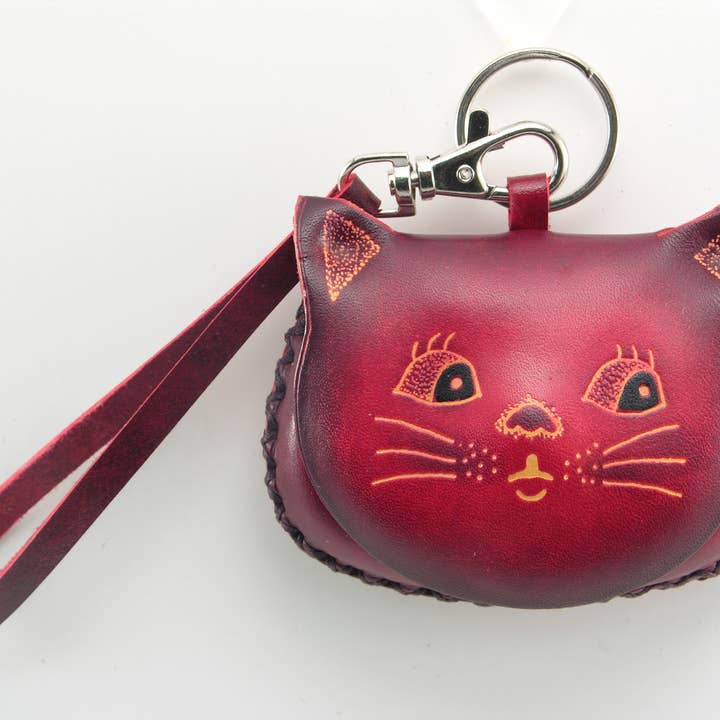 Sunflower Handmade leather inc - Wholesale Coin Purse - Women's - Handmade Leather Cat Coin Purse