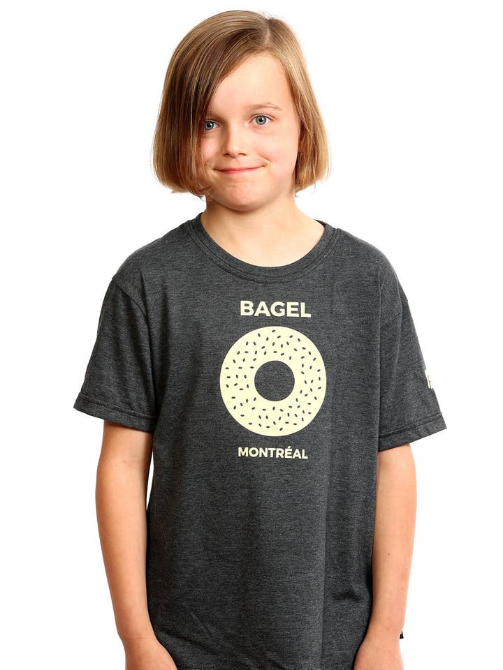 Kids Bagel Montreal T-shirt — Organic cotton for wholesale by PLB Design