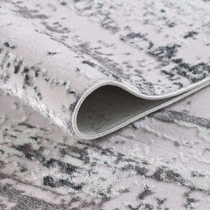 Alfombra Manhattan lavable tejida plateada «MILANO HOME» para venta al por mayor de Amazing Rugs